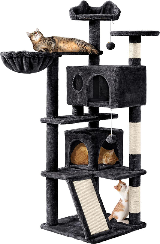 Multi-Level Cat Tree for Indoor Cats Cat Tree Tower for Large Cats with Sisal-Covered Scratching Posts, Condo, Stable Cat Tower, Cat Furniture Play Center for Indoor Cats Activity